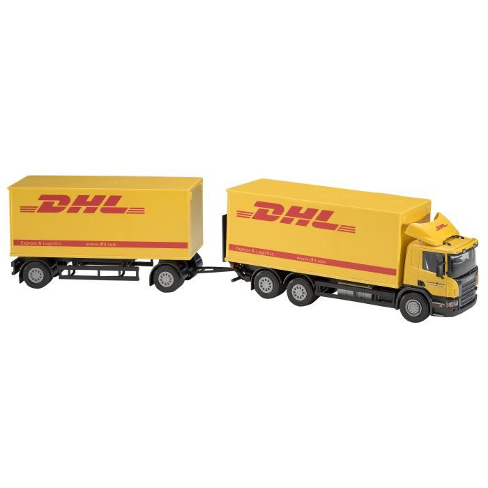 essieux avec hayon et remorque Frigo 2 essieux, DHL   Echelle  1/25