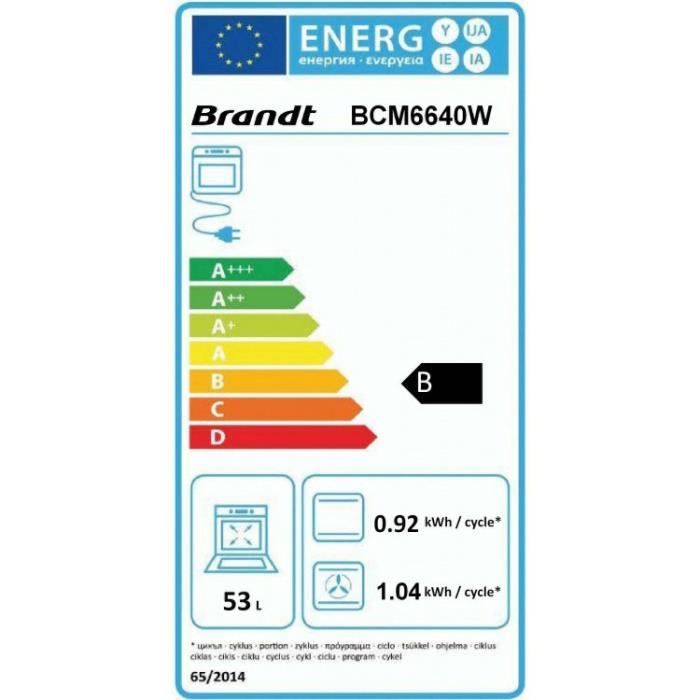 Cuisinière mixte  BCM6640W1