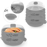 CUIT VAPEUR Cuit Vapeur 2 étages Spécial Micro Ondes - Gris CUIT VAPEUR Cuit Vapeur 2 étages Spécial Micro Ondes - Gris