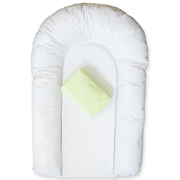 DOUX NID LOT 1 matelas a langer PVC CONFORT forme U 1 housse eponge bouclette 50x75 cm Anis