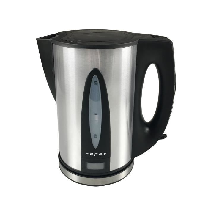 BEPER BB.101 Bouilloire électrique - 1,7 L - 2200 W - Noir et Acier