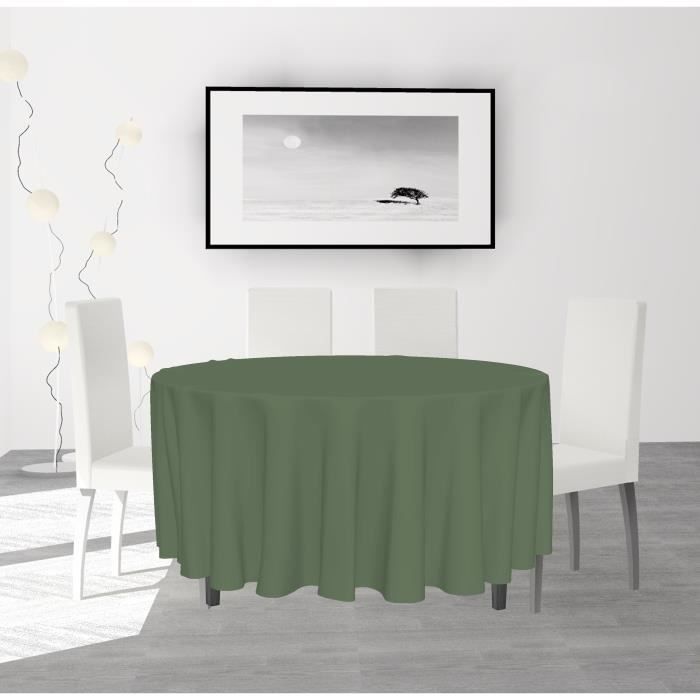 SOLEIL D'OCRE Nappe anti-tâches ronde Alix - Ø 180 cm - Vert