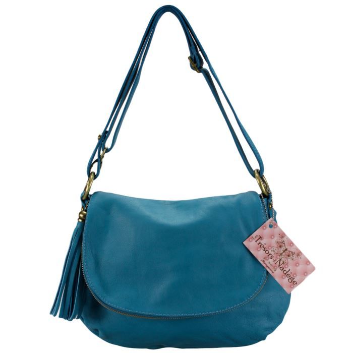 Sac à Main Cuir Souple - Stella - Bleu Ciel - Achat ...