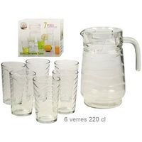 PICHET - CARAFE Service à orangeade 7 pièces en verre PICHET - CARAFE Service à orangeade 7 pièces en verre