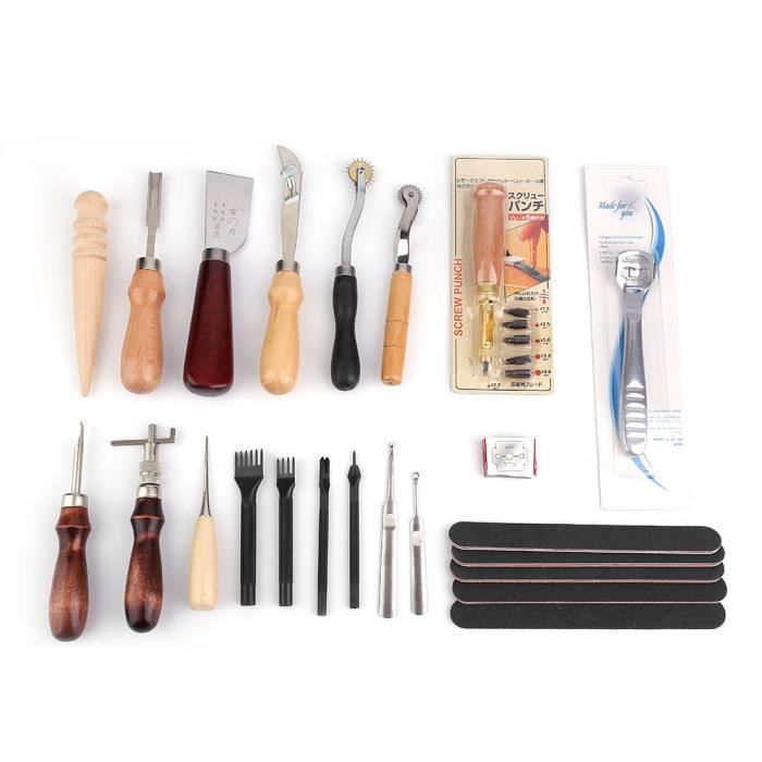 Aiguille Cuir Main Kit De Couture En Cuir Avec Fil Ciré, Outils De Poinçon, Couture Rapide Professionnelle, Toile De Voile, Réparation Rapide Fil Lin Ciré