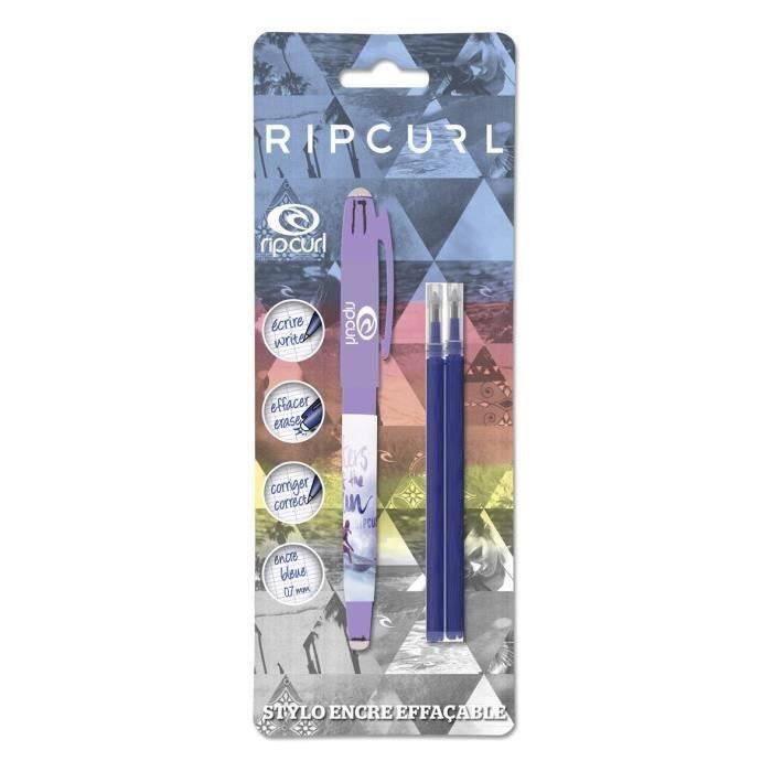Produit shopeco.fr : RIP-CURL LIVE THE SEARCH Stylo Roller + 2 recharges gel effaçable - Bleu - S/Coque (Lot de 3)