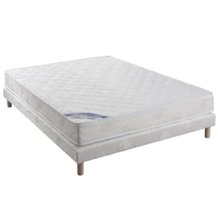 CONFORT DESIGN Ensemble matelas + sommier 140 x 190 - Ressorts - 16 cm - Ferme - VIGO