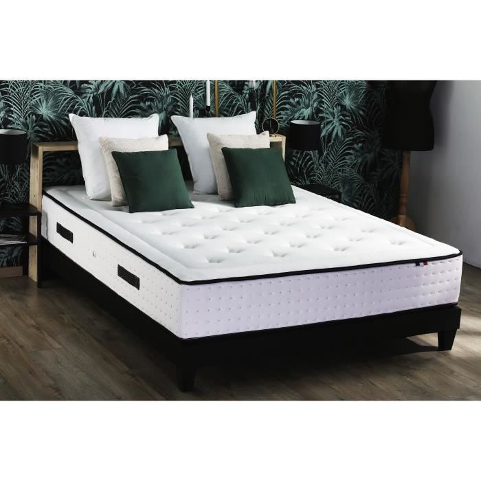 CONFORT DESIGN Ensemble VENDÔME Matelas + sommier 140x190 - 100% Français - Qualité Hotel