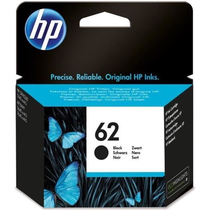 HP 62 cartouche d'encre noire authentique pour HP Envy 5540/5640/7640 (C2P04AE)