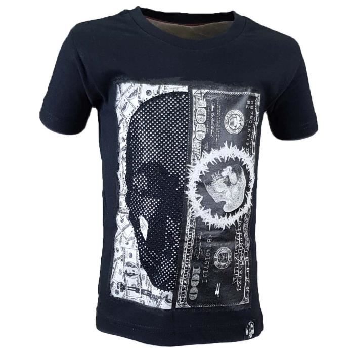 RG512 - T-shirt Noir Manches Courtes - Garçon