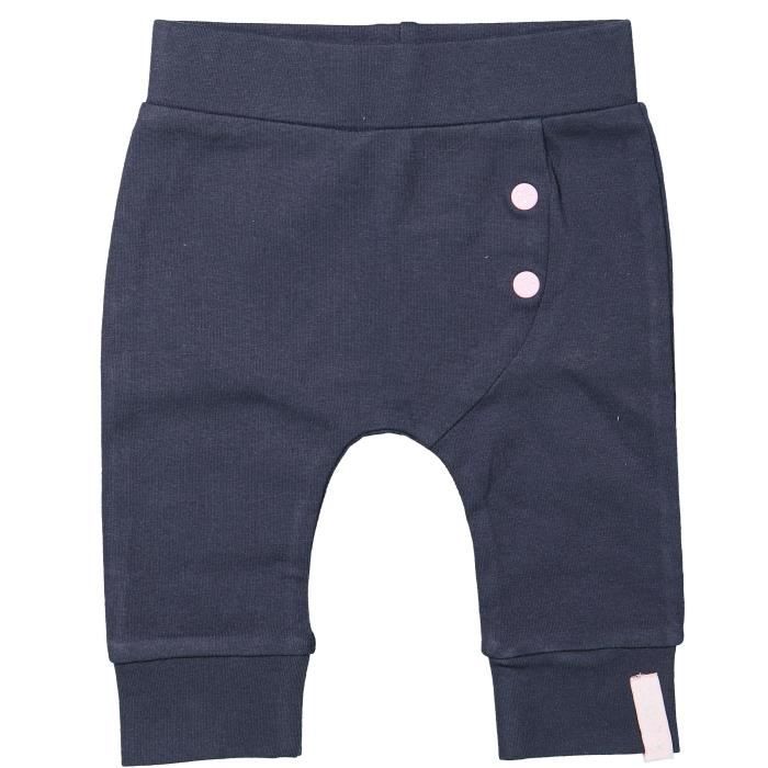 DIRKJE Pantalon Bleu marine avec bouton rose Bébé Fille