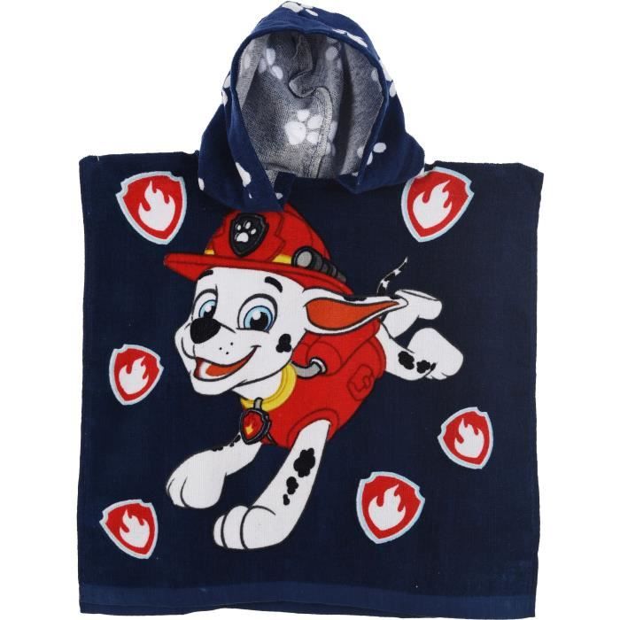 PAW PATROL Cape de Bain Capuche Garçon 100% Coton Bleu