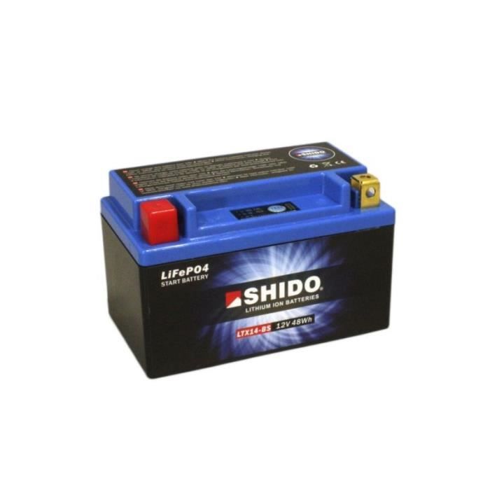 SHIDO Ytx14 bs Batterie Moto Lithium 12 V 4 Ah
