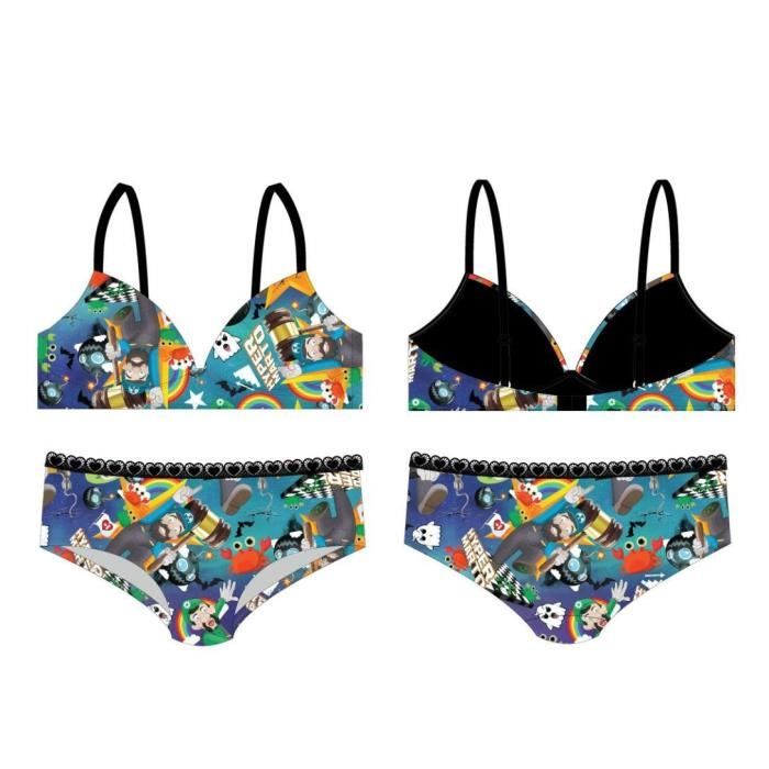 FREEGUN Ensemble Boxer + Soutien-gorge Premium Hym Multicolore Enfant Fille
