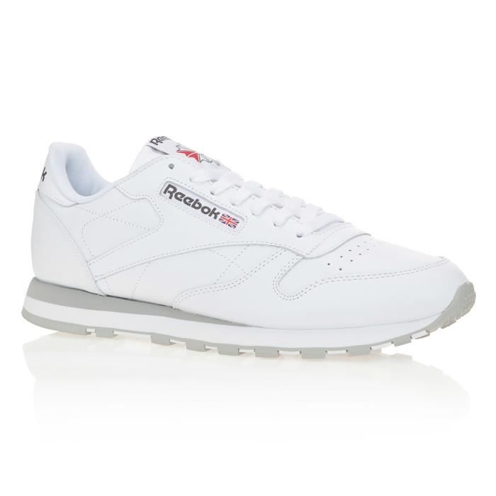 REEBOK Baskets Classic Leather - Homme - Blanc et gris