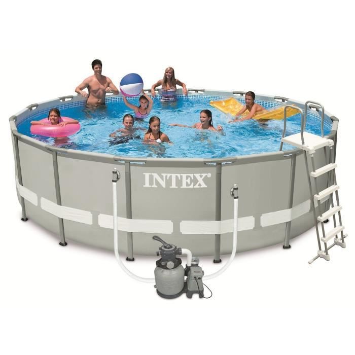 INTEX Kit Piscine ronde tubulaire Ø4,88x H1,22m