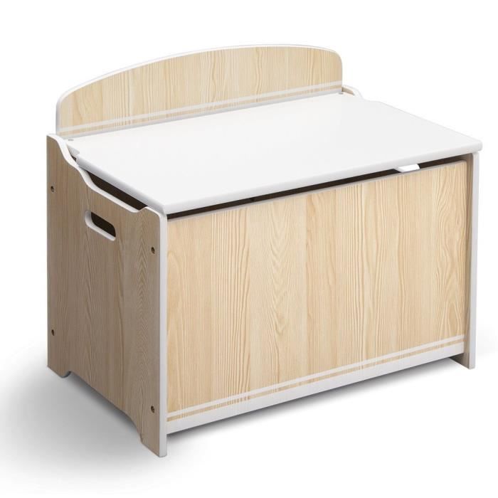 DELTA KIDS Coffre à Jouets Enfant en Bois - Couleur Bois