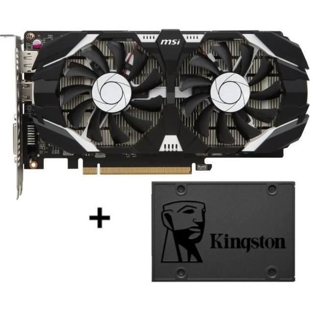 MSI Carte graphique GeForce® GTX 1050 Ti 4GT OC - 4Go GDDR5 + KINGSTON Disque SSD SSDNow A400 - 120 Go - SATA 6Gb/s