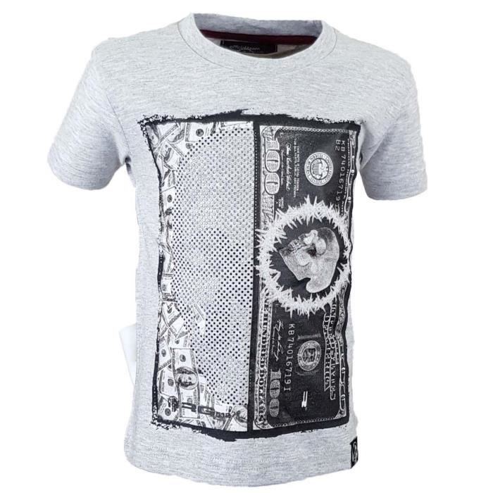 RG512 - T-shirt Gris Manches Courtes - Garçon