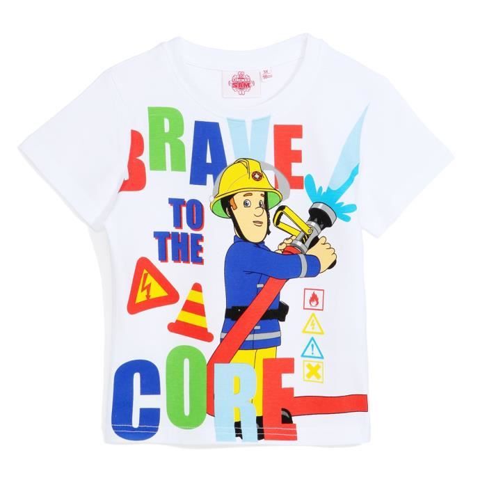SAM LE POMIPIER Tee-Shirt Blanc Enfant Garçon Sérigraphie