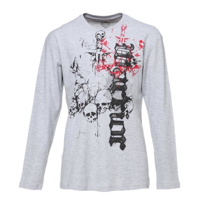 VANS T-shirt Warrior Vandal Manches Longues Homme - Gris