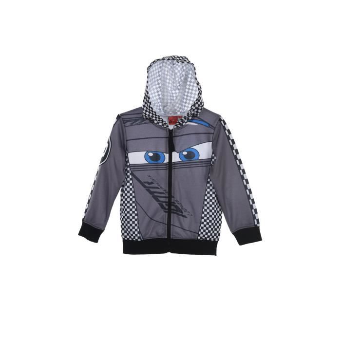 CARS 3 Sweat à Capuche Zippé Gris Clair Enfant Garçon