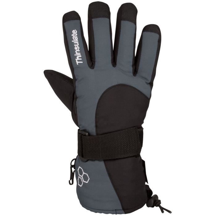 STARLING Gants de Skinowboard Adulte - Noir et Gris