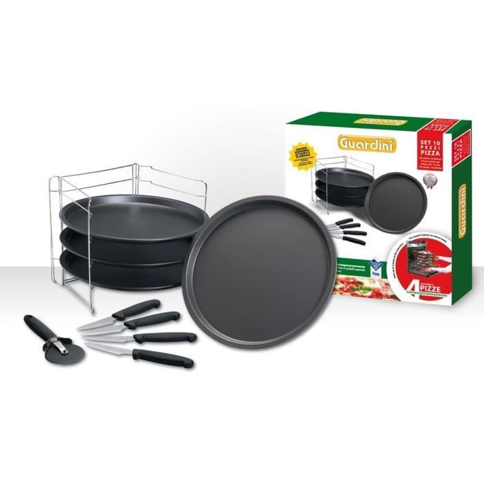 GUARDINI PIZZA&MANIA Set de 4 Boîtes cadeaux spécial pizza noir