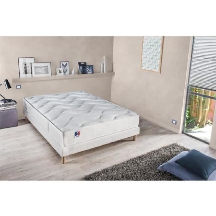 CONFORT DESIGN Ensemble matelas + sommier 140 x 190 - Latex - 18 cm - Ferme