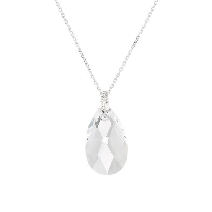 LES BIJOUX D'EMMA CRISTAL - Collier en Argent et Cristal De Swarovski Coloris Cristal