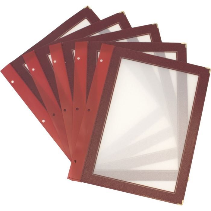 Set de 5 inserts A4 bordeaux Ligne Bois