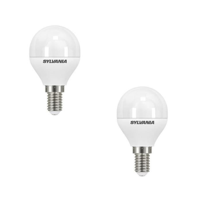SYLVANIA Lot de 2 ampoules LED Toledo Ball Frosted E14 6 W équivalent à 40 W