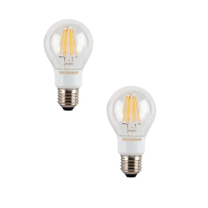 SYLVANIA Lot de 2 ampoules LED à filament Toledo RT E27 6 W équivalent à 60 W dimmable