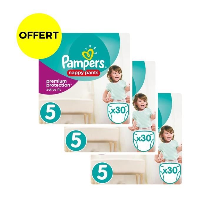 PAMPERS ACTIVE FIT PANTS T4 X32 - lot de 3 Géants - 96 couches