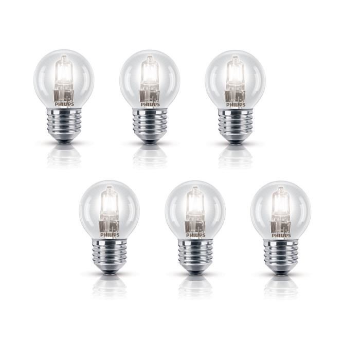 PHILIPS Lot de 6 ampoules Ecohalo E27 42 W équivalent à 55 W