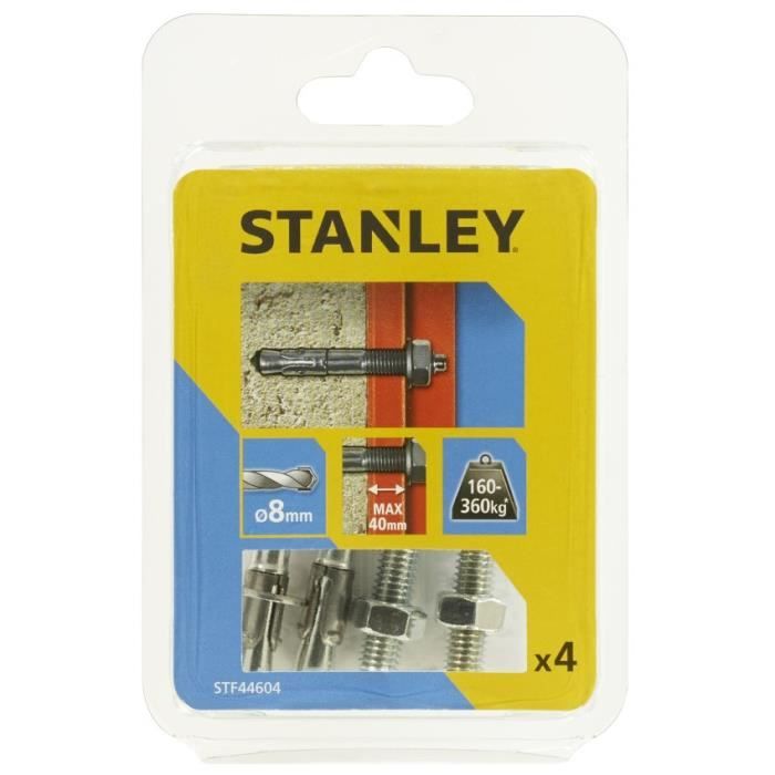 STANLEY Kit de 4 goujons d'ancrage ø8x90 mm STF44604-XJ