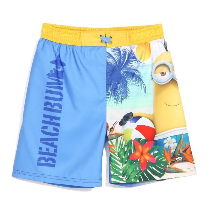 MINIONS Maillot de Bain Jaune Enfant Garçon Sérigraphie