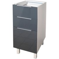 CAISSON DE BUREAU POP Caisson bas de cuisine 40 cm - Gris Haute Bril CAISSON DE BUREAU POP Caisson bas de cuisine 40 cm - Gris Haute Bril