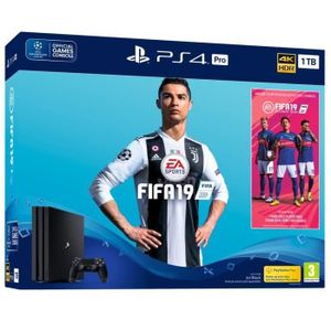 Pack PS4 Pro 1 To Noire + FIFA 19 + 14 jours d'essai PlayStation Plus Pack PS4 Pro 1 To Noire + FIFA 19 + 14 jours d'essai PlayStation Plus