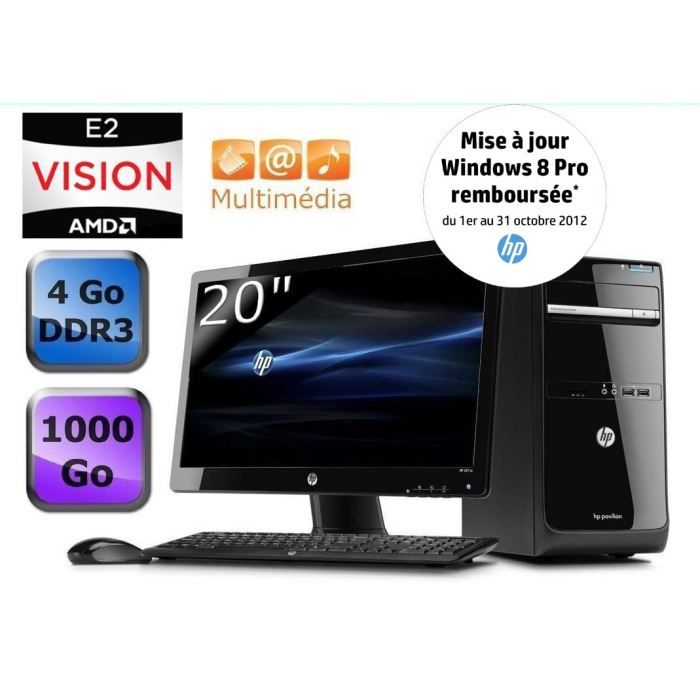 Hp Pavilion p6 2111efm + Ecran HP 20   Achat / Vente UNITE CENTRALE