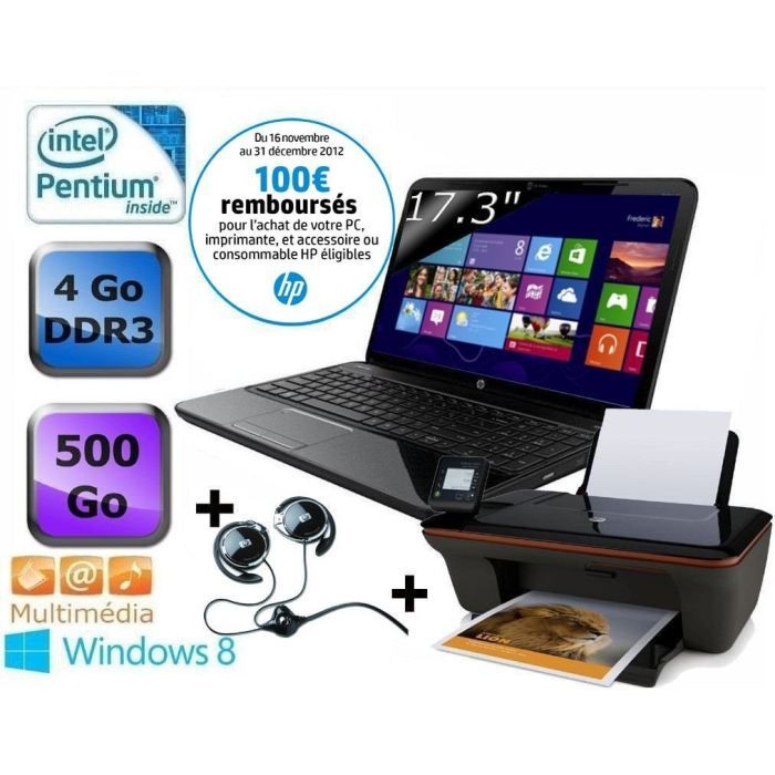 ORDINATEUR PORTABLE HP Pavilion g7 2247sf+ Deskjet 3057A + casque HP