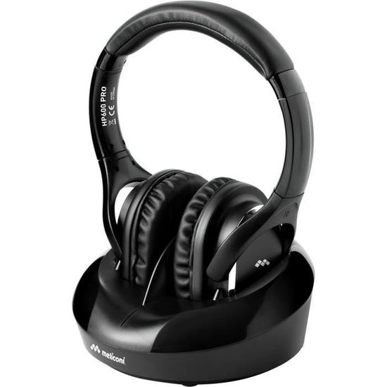 Destockage Meliconi 497313 Casque Tv Hp 600 Pro Sans Fil Noir