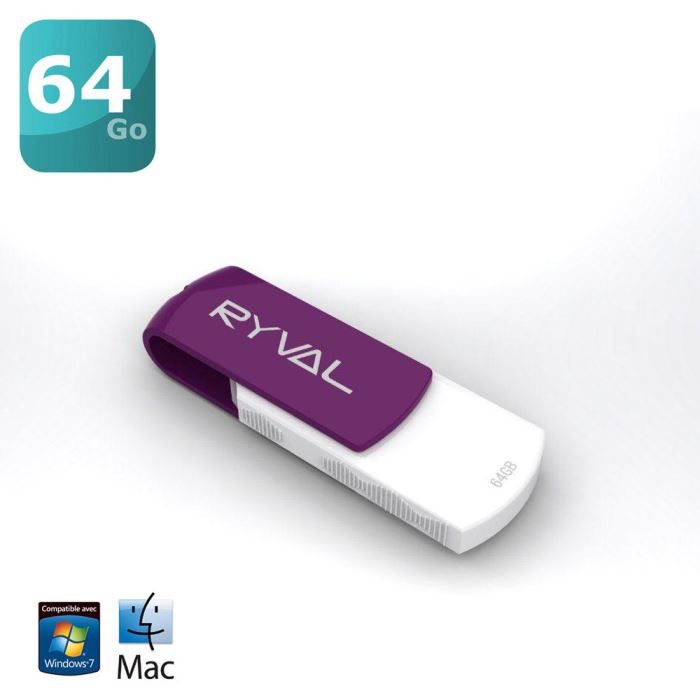 USB R360 64 Go Violette   Achat / Vente CLE USB Ryval Clé USB R360 64
