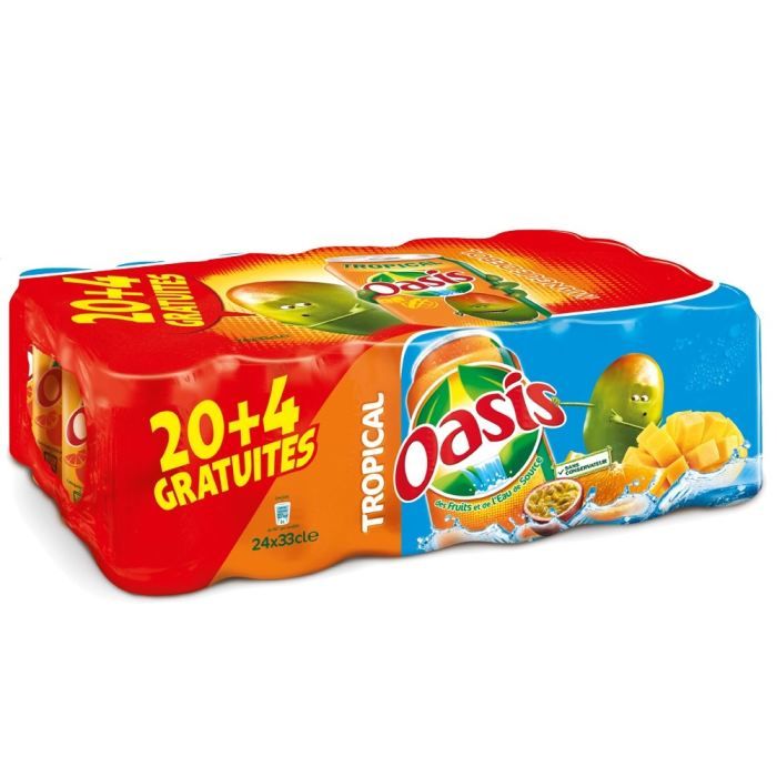 OASIS Tropical 20x33cl + 4GRATUITS (x1) - Achat / Vente soda - thé ...