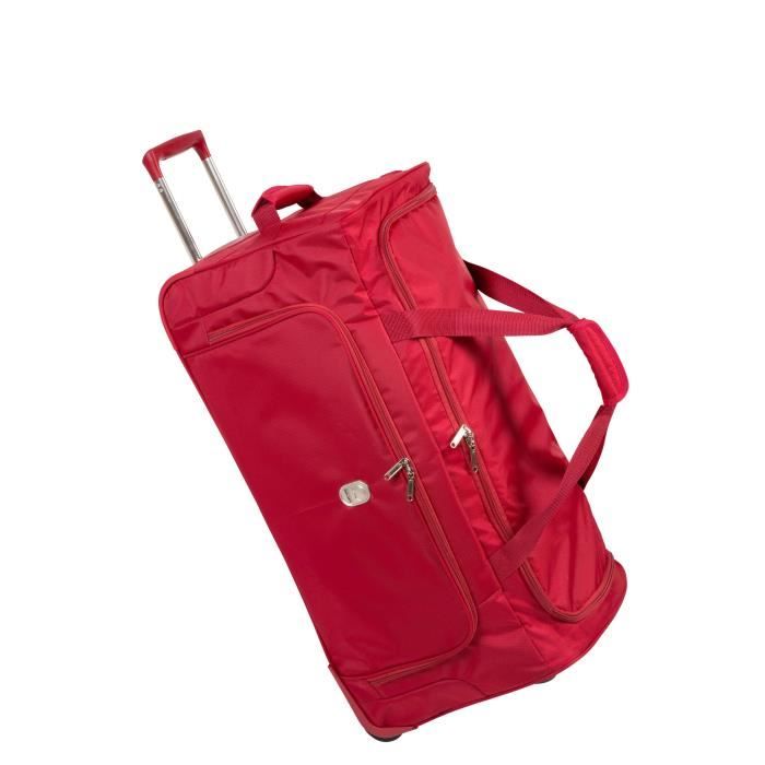 DELSEY Sac de Voyage à Roulettes Souple 2 Roues 73 cm NUNKI Rouge Rouge