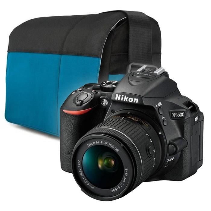 NIKON D5500 + AF-P 18-55VR noir + Sacoche de transport