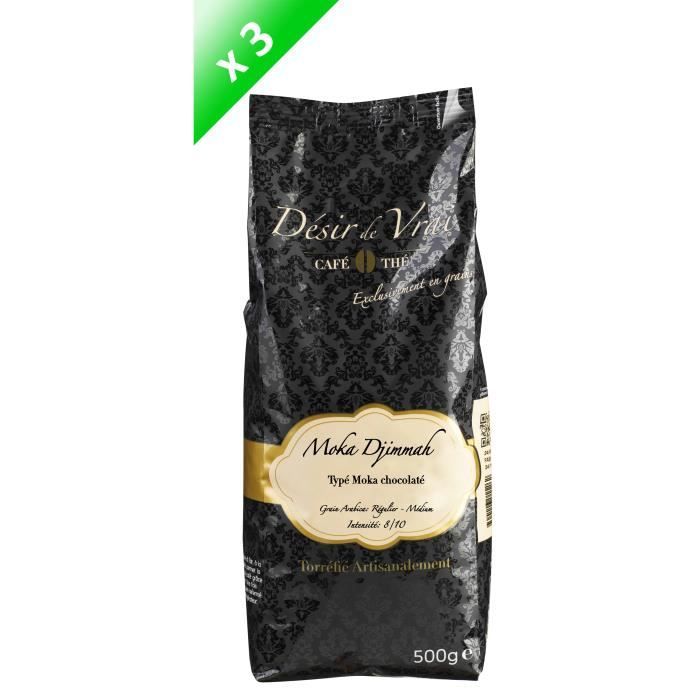 DESIR DE VRAI Lot de 3 Cafés Grain Moka Djimmah n°22 500g