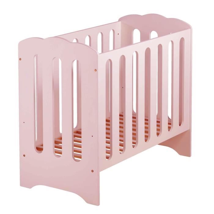 MUFFING Lit Berceau à Barreaux 50x100 cm - Rose