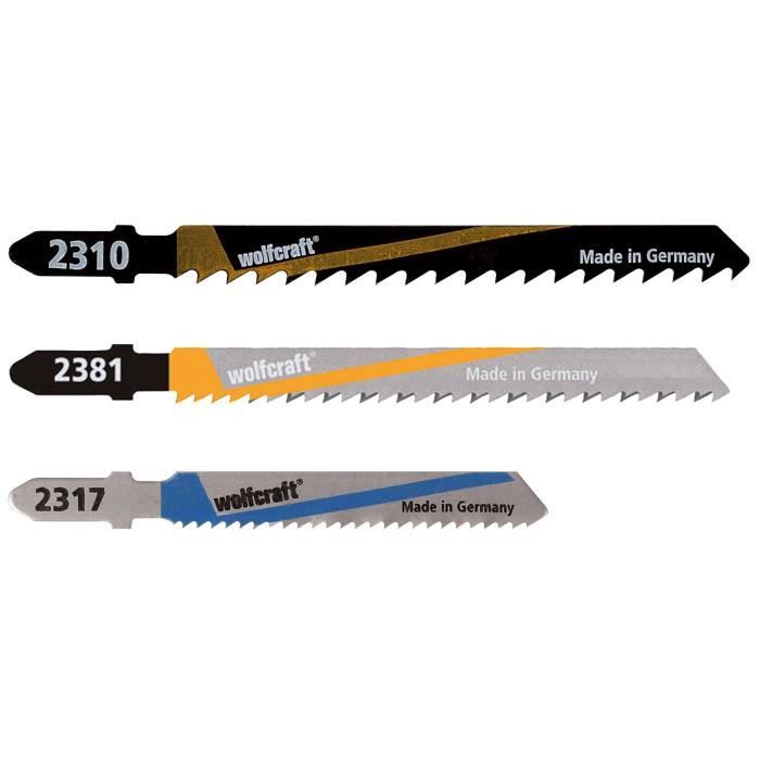 WOLFCRAFT 3 lames scie sauteuse en queue en T