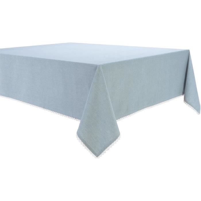 DEKOANDCO Nappe de table Chinny 100% coton 45 x 150 cm - Bleu